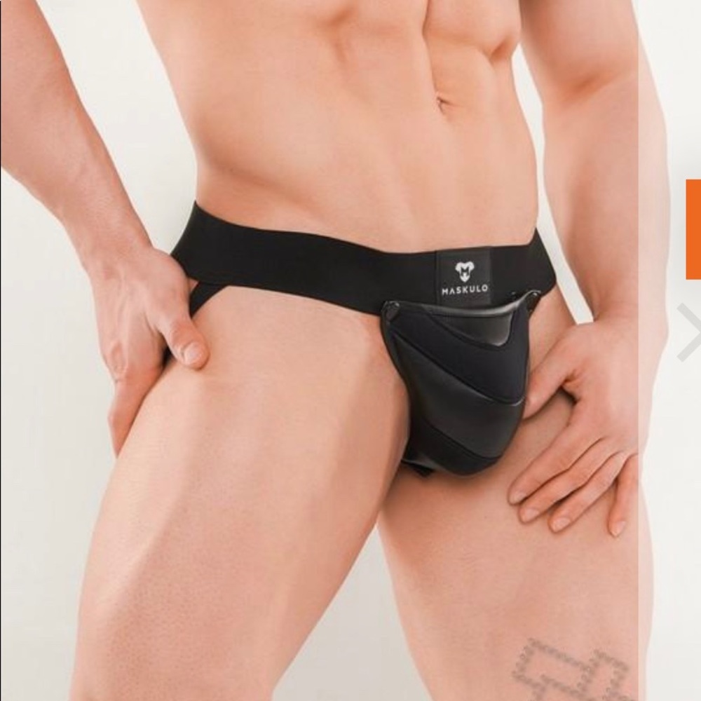 Maskulo Armored Black Jockstrap. JS1200-90-L